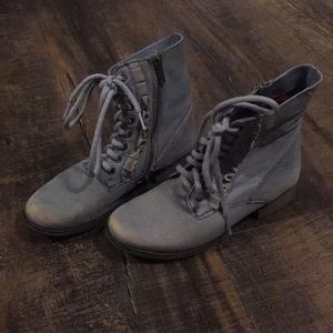 Blue Betsey Johnson Combat Boots